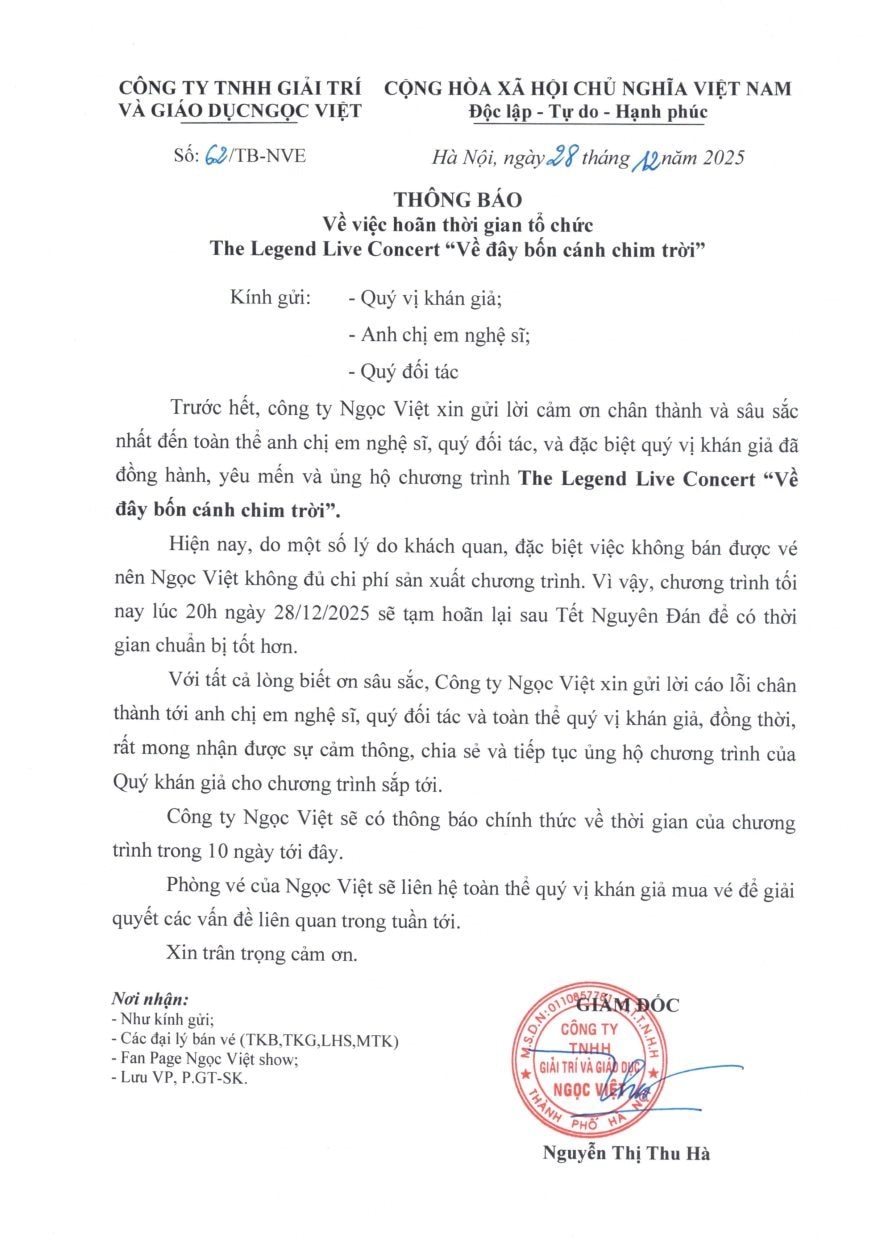 Show Diễn "Về Đây Bốn Cánh Chim Trời" Hoãn Đột Ngột Sát Giờ Chót Khiến Khán Giả Bức Xúc: Công Ty Nào Đứng Sau?- Ảnh 3.