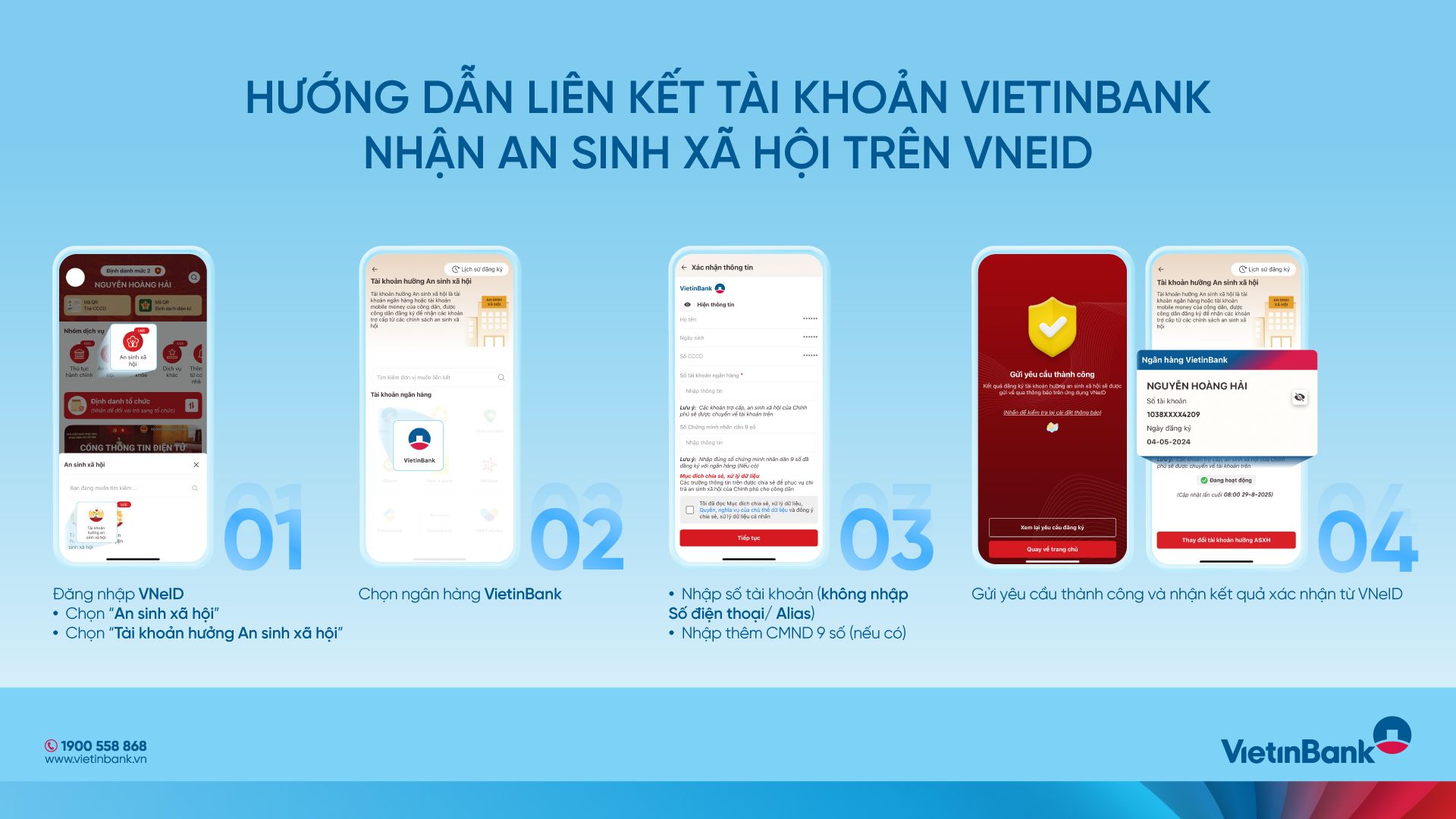 Vietcombank, VietinBank, Agribank và BIDV... hướng dẫn cách nhận 400 nghìn đồng tiền an sinh xã hội, người dân ai cũng nên biết- Ảnh 3.