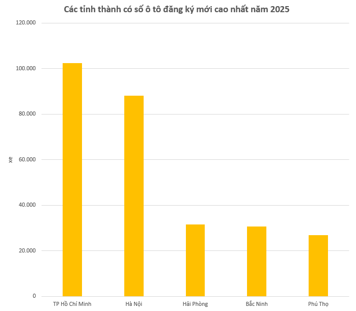 Lộ diện những tỉnh thành mua ô tô, xe máy nhiều nhất năm 2025 - Ảnh 1.