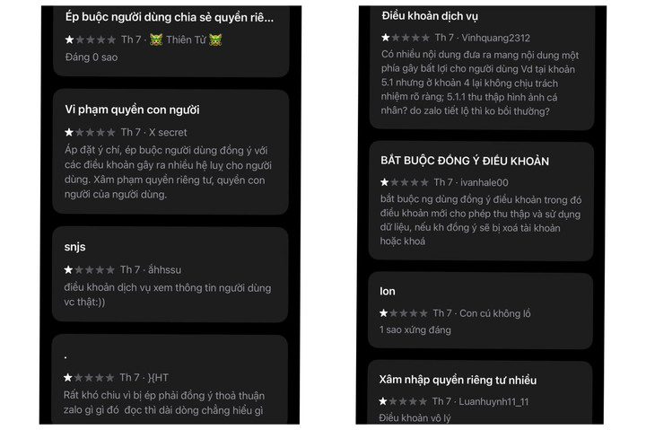 Zalo nhận ‘bão’ đánh giá 1 sao và bình luận 'xấu' từ người dùng- Ảnh 2.