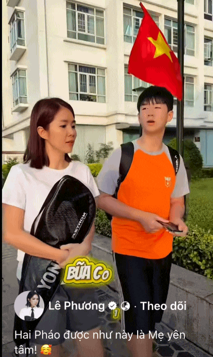 Quý tử nhà Lê Phương mới 13 tuổi đã cao 1m81, rất chăm chơi một môn thể thao cùng bố mẹ- Ảnh 1.