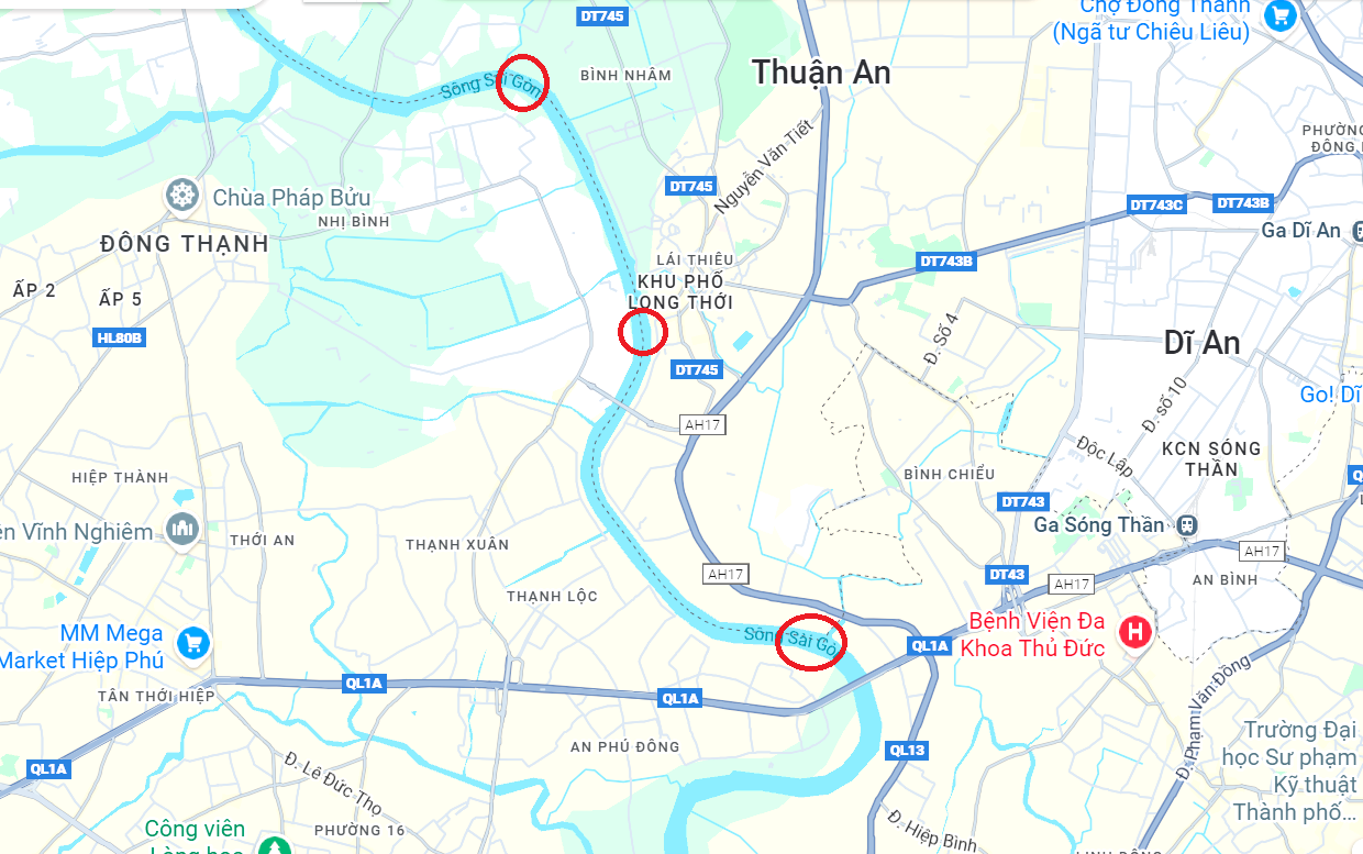 Vị trí dự kiến xây 3 cầu vượt sông Sài Gòn nối Bình Dương cũ - TPHCM- Ảnh 8.