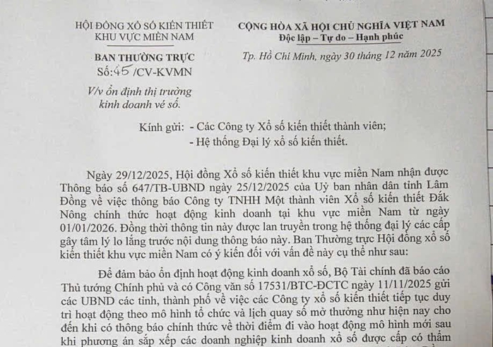 Hội đồng xổ số kiến thiết miền Nam có thông báo khẩn về thị trường kinh doanh vé số- Ảnh 1.