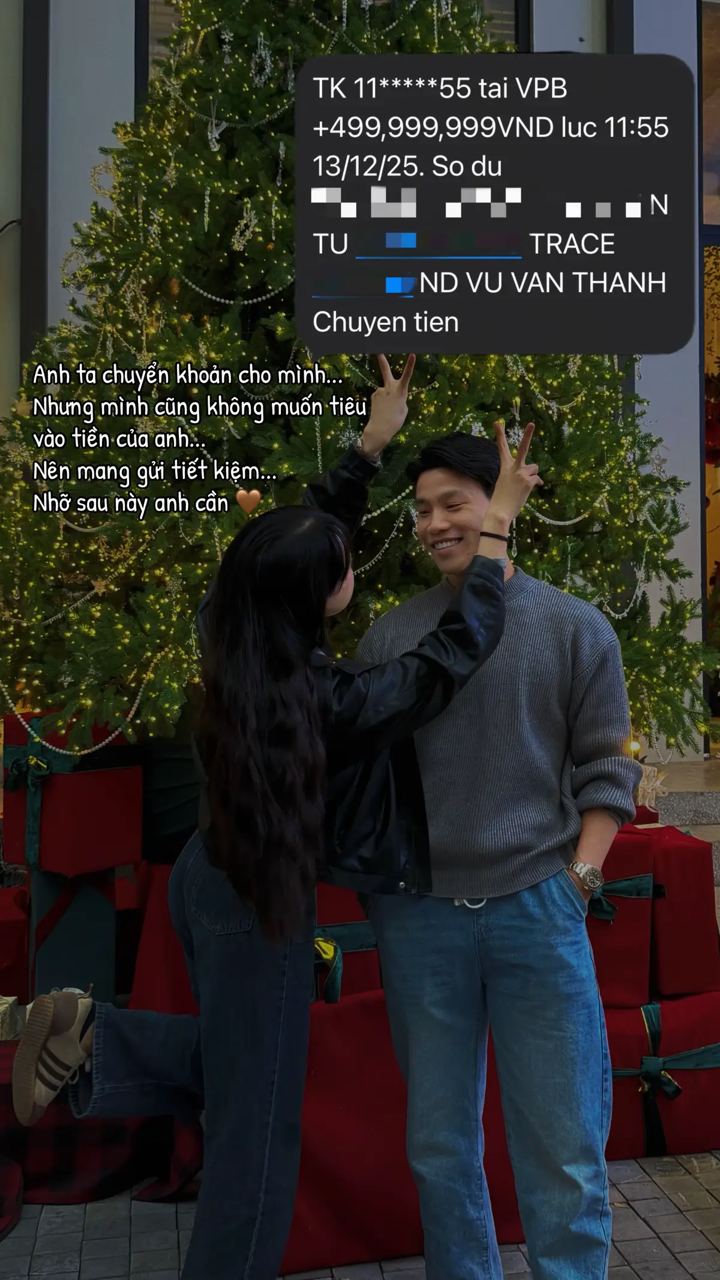 Văn Thanh chốt năm bằng "ting ting" cực khủng cho bạn gái "trâm anh thế phiệt", nàng WAG có phản ứng gây bất ngờ - Ảnh 1. Văn Thanh chốt năm bằng "ting ting" cực khủng cho bạn gái "trâm anh thế phiệt", nàng WAG có phản ứng gây bất ngờ - Ảnh 1.