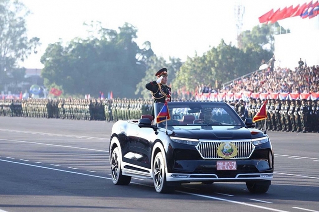 Xe điện thương hiệu Việt xuất hiện trang trọng trong lễ Quốc khánh Lào, tự hào về bước tiến vươn xa- Ảnh 2.