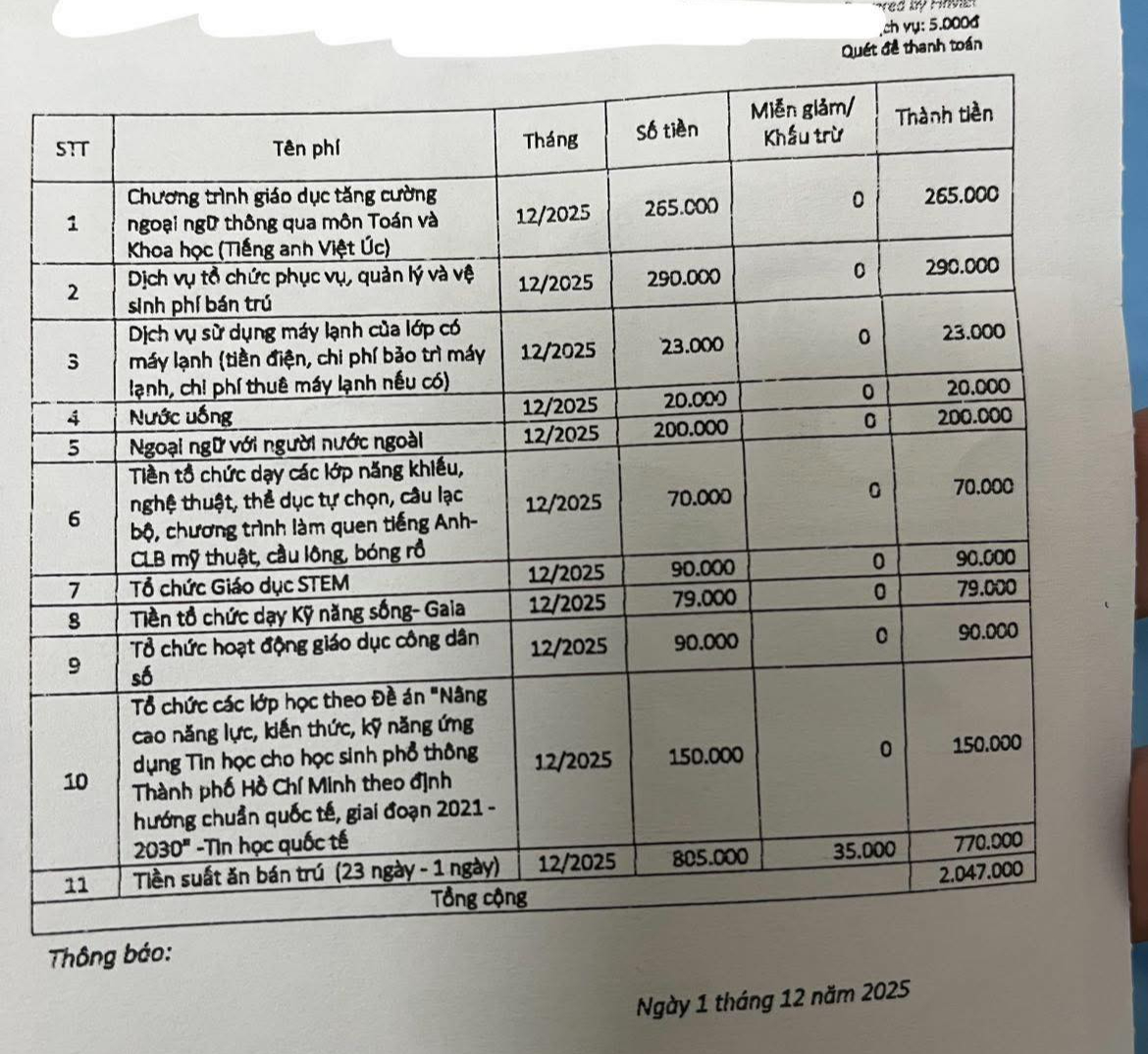 Bà mẹ TP.HCM than "học phí trường công cao quá, em đuối sức rồi", phụ huynh vào xem liền… chưng hửng: "Ủa, chỗ nào là học phí?" - Ảnh 1.