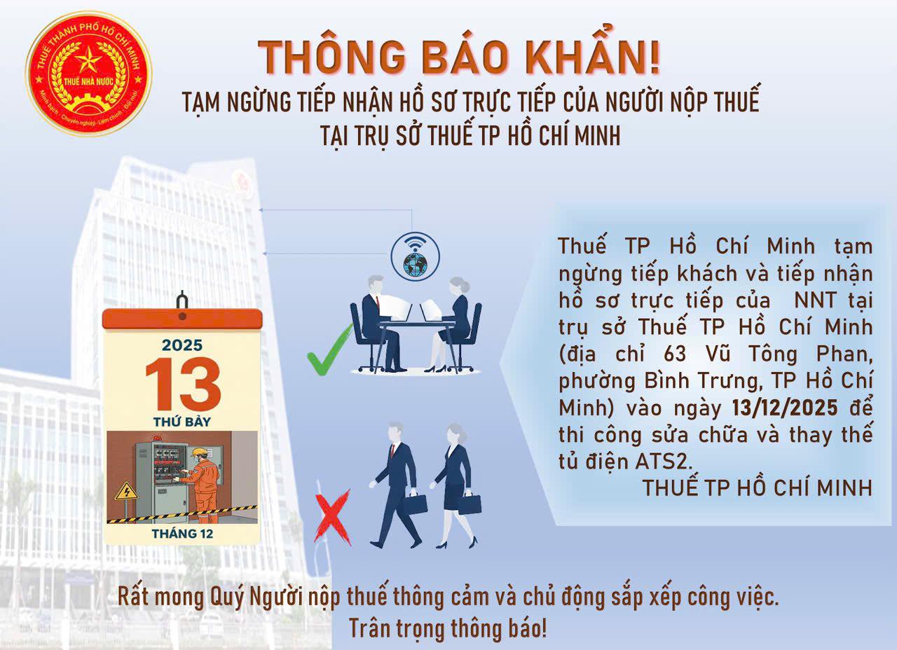 Thuế TP.HCM thông báo khẩn - Ảnh 1.