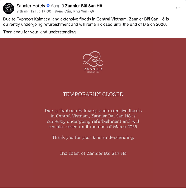 Một resort giá 100 triệu/đêm bị thiệt hại nặng cho bão lũ miền Trung, phải đóng cửa đến 2026- Ảnh 1. Một resort giá 100 triệu/đêm bị thiệt hại nặng cho bão lũ miền Trung, phải đóng cửa đến 2026- Ảnh 1.