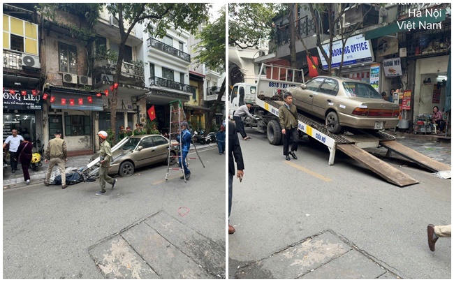 Ô tô phủ bạt "nằm lì" 4 năm trên phố Bát Sứ: Một người đàn ông ra làm việc với công an- Ảnh 2.