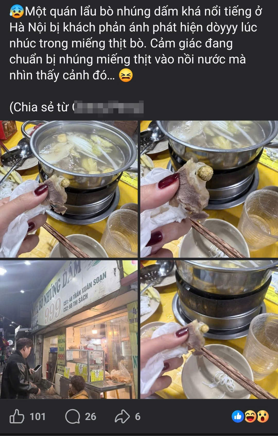 Quán bò nhúng dấm ở Hà Nội bị tố 'có dòi trong thịt bò', quản lý nói gì?- Ảnh 4.