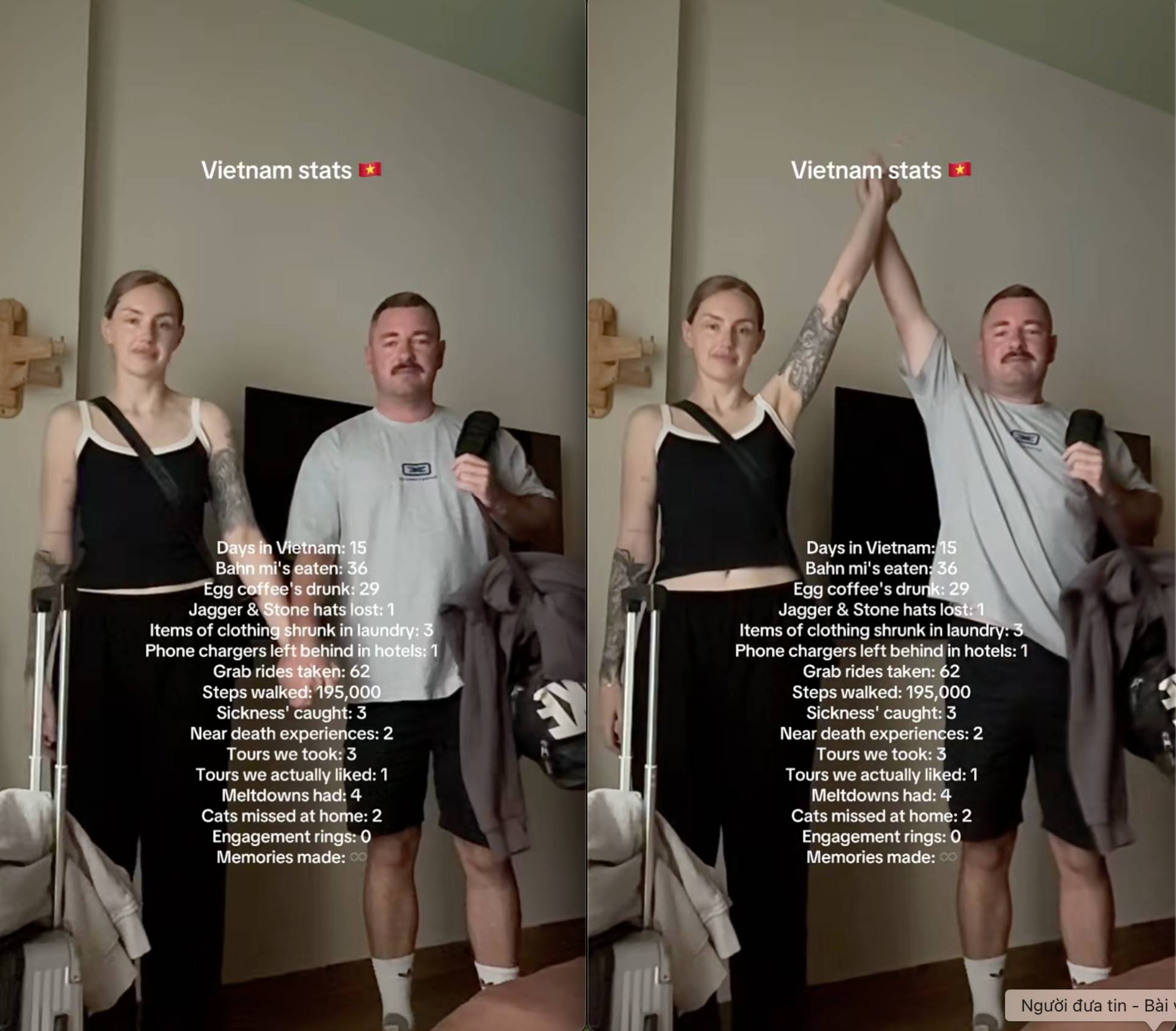15 ngày ở Việt Nam, 2 khách Tây gây choáng với số bánh mì và cà phê trứng "ăn dữ dội" không tưởng - Ảnh 1. 15 ngày ở Việt Nam, 2 khách Tây gây choáng với số bánh mì và cà phê trứng "ăn dữ dội" không tưởng - Ảnh 1.