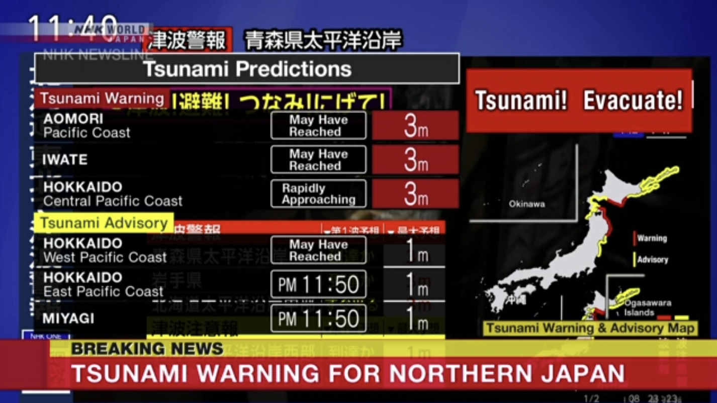 Nhật Bản động đất mạnh nửa đêm, cảnh báo sóng thần - Ảnh 1.