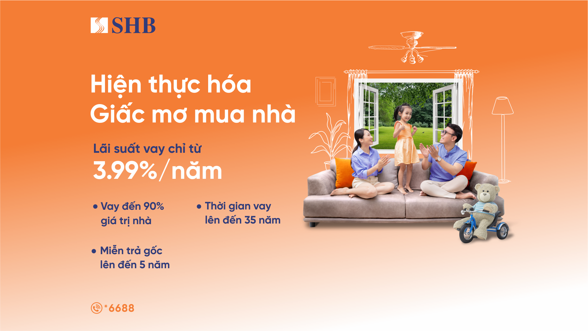 Tin vui cho người trẻ vay mua nhà: SHB công bố lãi suất siêu thấp chỉ 3,99%/năm, thời hạn vay tới 35 năm- Ảnh 1.