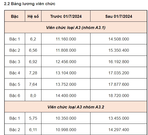 Bảng lương của viên chức mới nhất năm 2025- Ảnh 1.