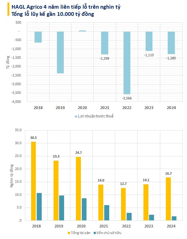 HAGL Agrico tiếp tục 'chỉ còn xương' như lời bầu Đức: 4 năm liền lỗ khủng nâng lỗ lũy kế gần 10.000 tỷ đồng, vay hơn 9.000 tỷ từ công ty của tỷ phú Trần Bá Dương- Ảnh 1.