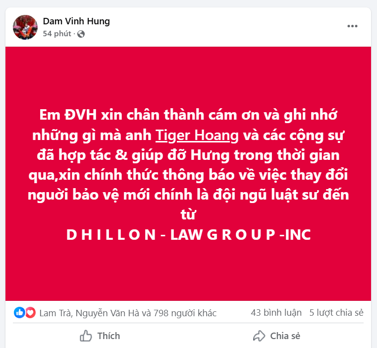 Đàm Vĩnh Hưng thông báo về thay đổi mới nhất trong vụ kiện tỷ phú người Mỹ- Ảnh 1.