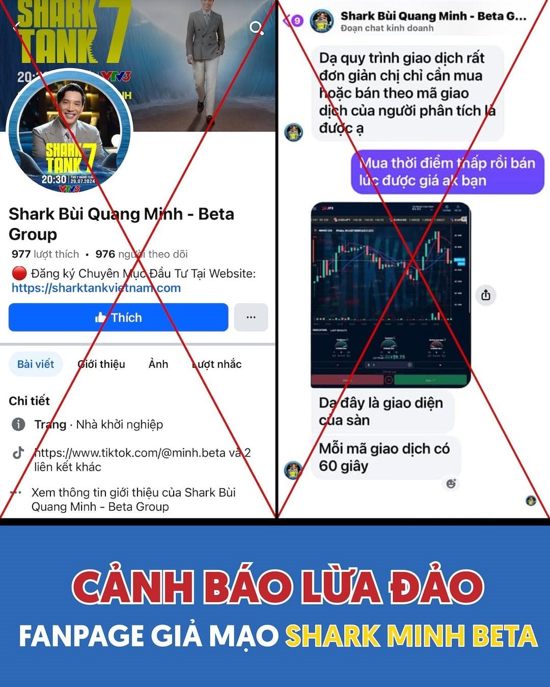 Shark Minh Beta cảnh báo bị nhiều fanpage giả mạo kêu gọi đầu tư, có trang mới lập 4 ngày- Ảnh 1.