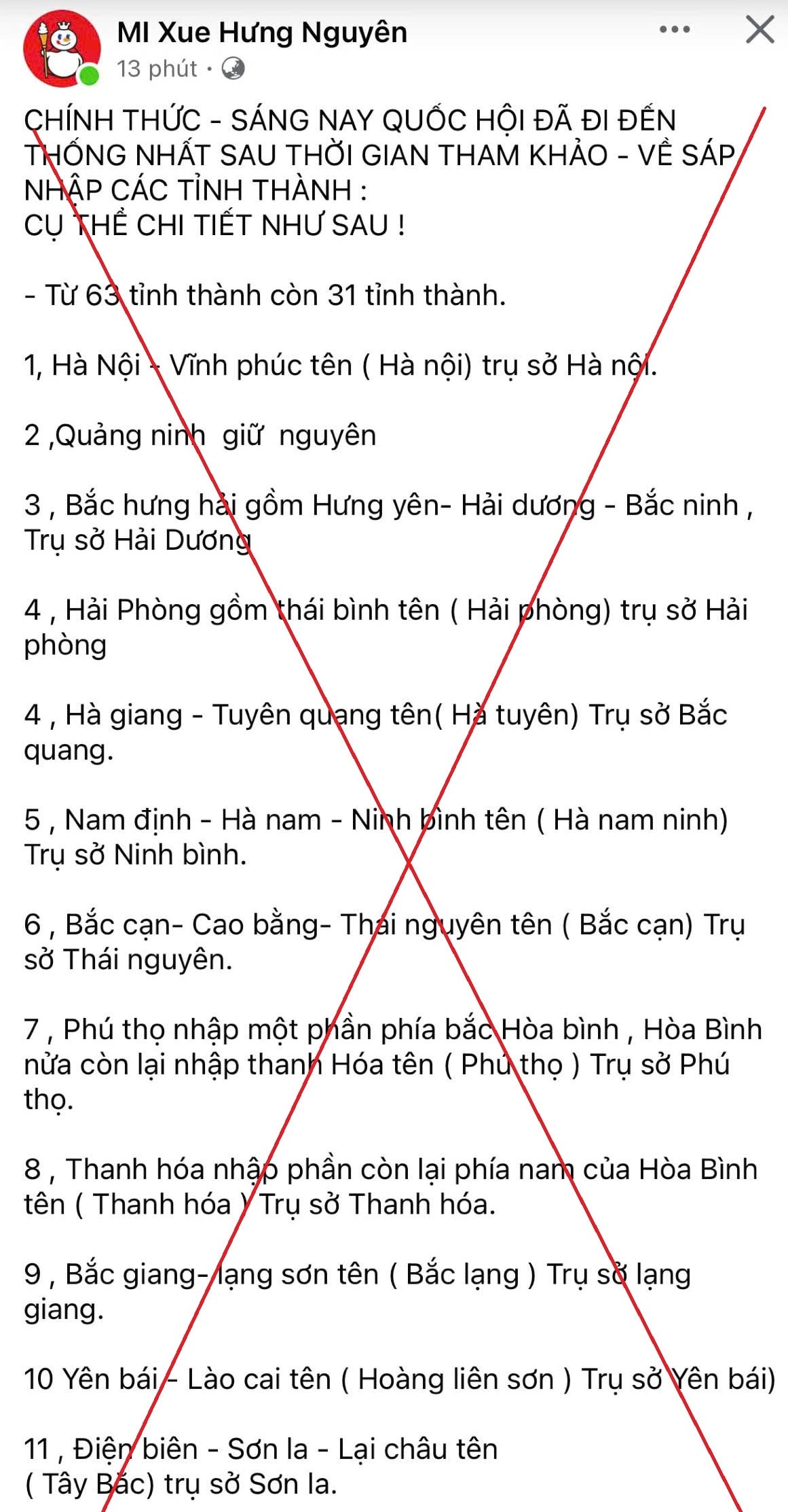 Bị phạt vì đăng tin "sáp nhập còn 31 tỉnh thành"- Ảnh 1.