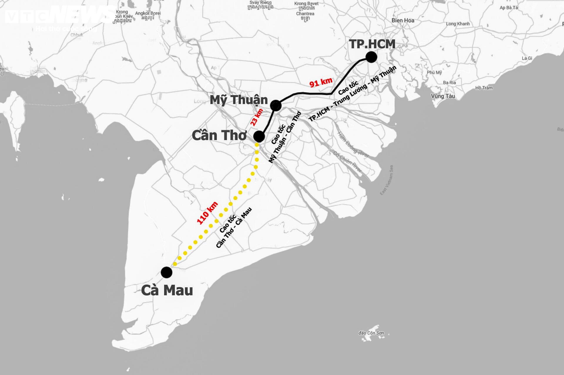 Toàn cảnh cao tốc Cần Thơ - Cà Mau sau hai năm thi công- Ảnh 1.