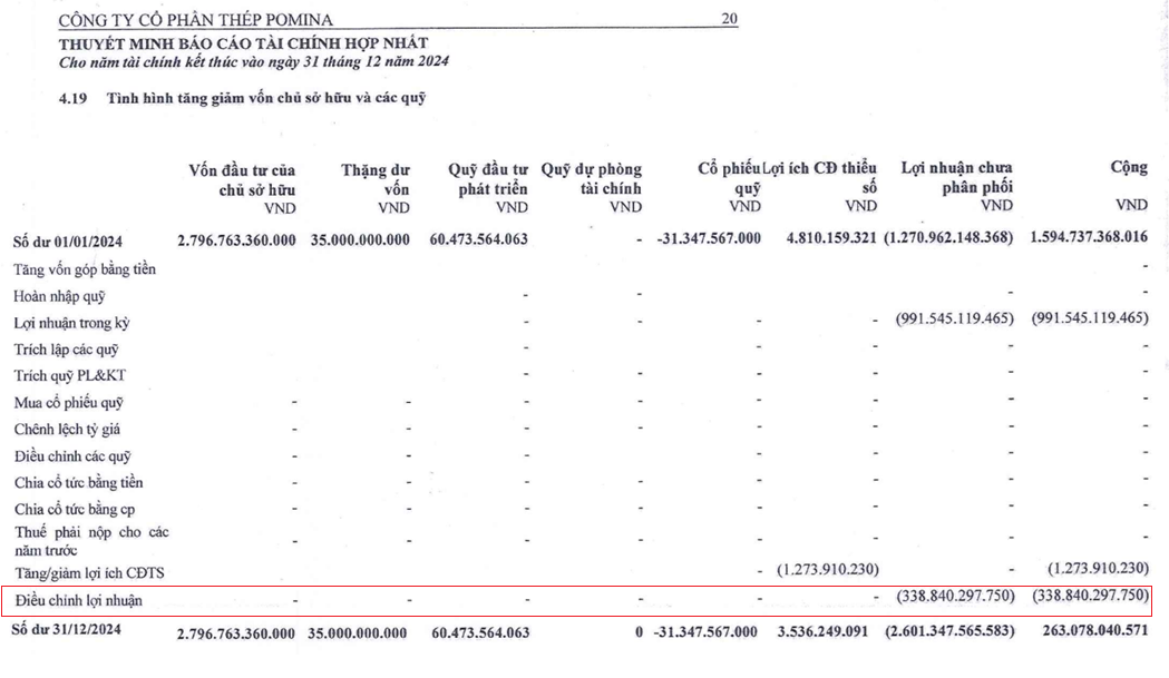 Thép Pomina lại lỗ ròng gần 1.000 tỷ trong năm 2024, 'bí ẩn' khoản điều chỉnh khiến lỗ lũy kế vọt lên 2.600 tỷ- Ảnh 2.