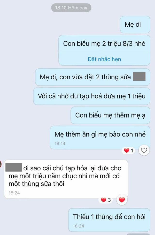 Đoạn tin nhắn với mẹ của cô gái lương 8 triệu khiến hàng ngàn người rưng rưng- Ảnh 1.