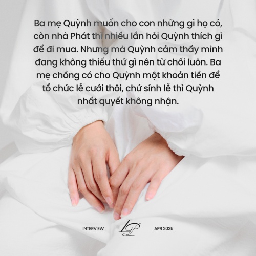 Quỳnh Lương: “Mẹ chồng đòi trao sính lễ, tặng hồi môn nhưng tôi không nhận vì…"- Ảnh 3. Quỳnh Lương: “Mẹ chồng đòi trao sính lễ, tặng hồi môn nhưng tôi không nhận vì…"- Ảnh 3.