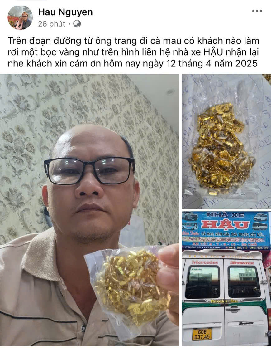 Người đánh rơi bịch vàng là nữ hành khách- Ảnh 1.