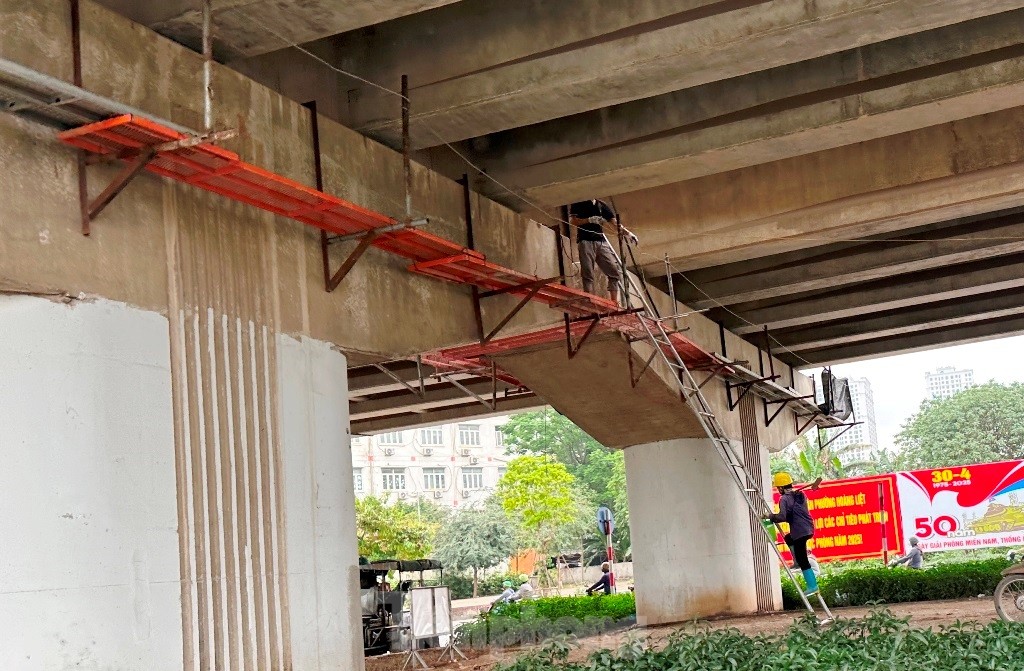 Sửa chữa gấp các gối trụ cầu Vành đai 3 trên cao bị xô lệch- Ảnh 7.