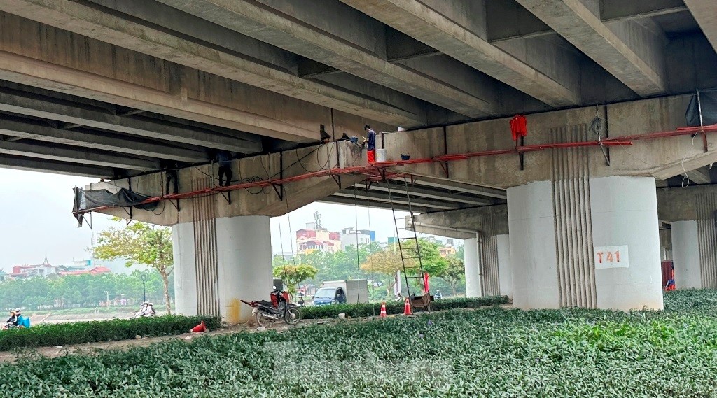 Sửa chữa gấp các gối trụ cầu Vành đai 3 trên cao bị xô lệch- Ảnh 8.