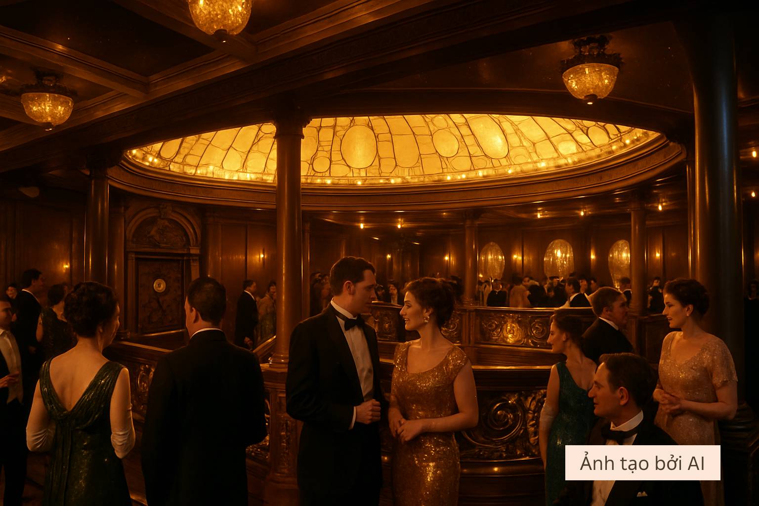 Khi AI tái hiện chân thực đêm tiệc cuối cùng trên tàu Titanic: Sự xa hoa tột cùng che mờ mọi hiểm họa- Ảnh 2. Khi AI tái hiện chân thực đêm tiệc cuối cùng trên tàu Titanic: Sự xa hoa tột cùng che mờ mọi hiểm họa- Ảnh 2.