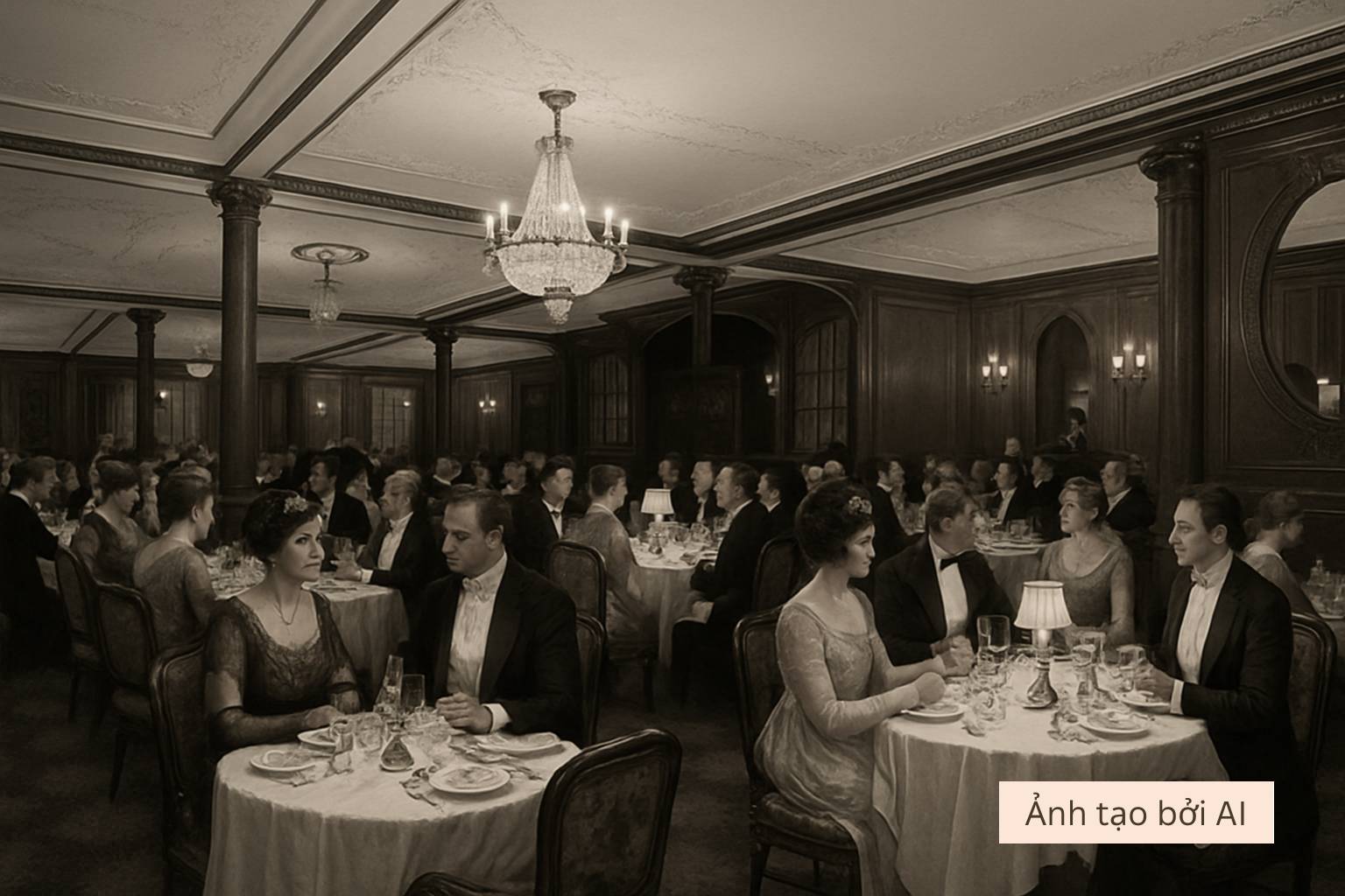 Khi AI tái hiện chân thực đêm tiệc cuối cùng trên tàu Titanic: Sự xa hoa tột cùng che mờ mọi hiểm họa- Ảnh 3. Khi AI tái hiện chân thực đêm tiệc cuối cùng trên tàu Titanic: Sự xa hoa tột cùng che mờ mọi hiểm họa- Ảnh 3.