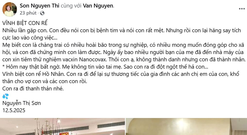 Ông Hồ Nhân - Nguyên Chủ tịch Nanogen, con rể gia tộc Sơn Kim qua đời- Ảnh 1. Ông Hồ Nhân - Nguyên Chủ tịch Nanogen, con rể gia tộc Sơn Kim qua đời- Ảnh 1.