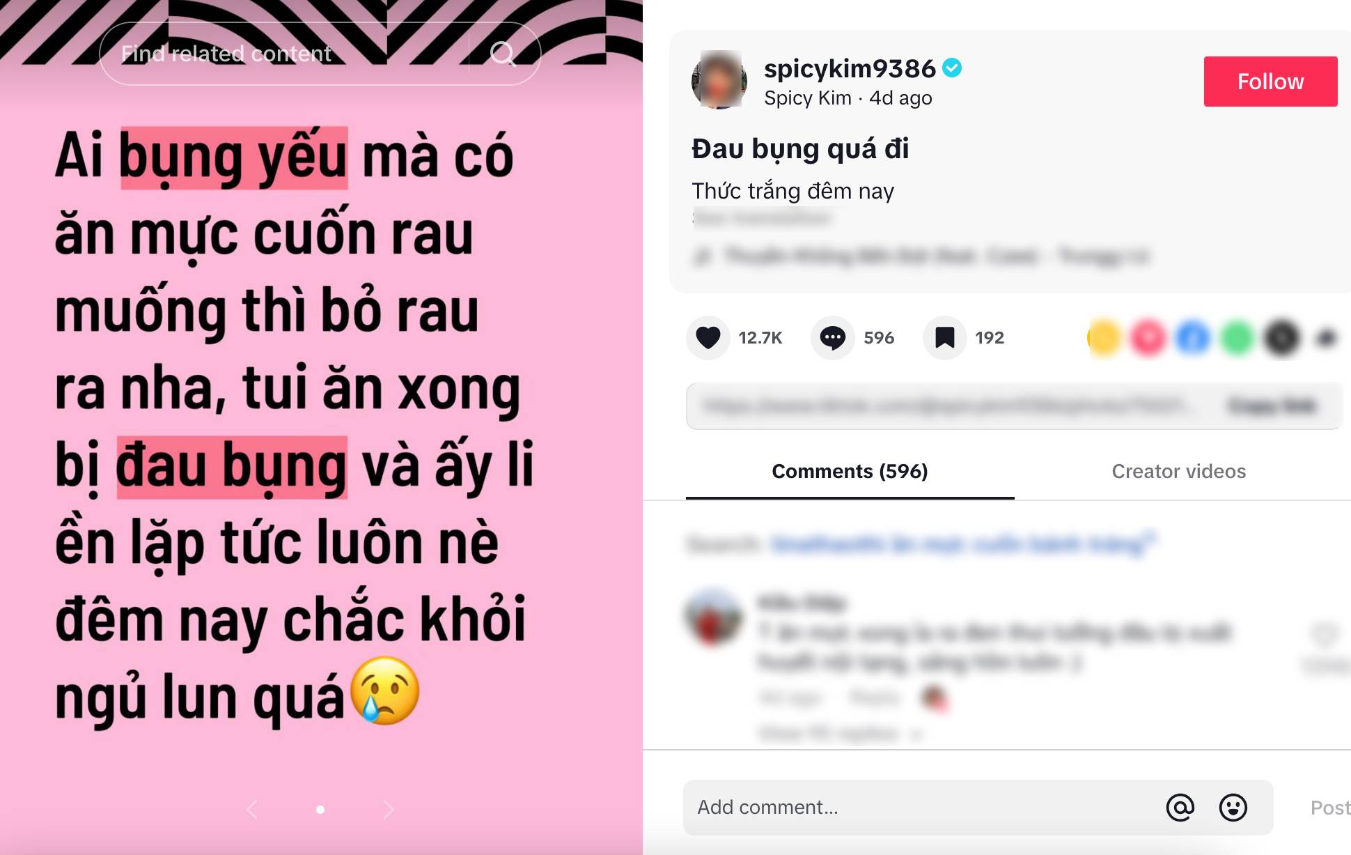 Đu trend ăn mực hấp cuốn rau muống sống, 1 TikToker bị đau bụng, dân mạng liền nghĩ ngay tới lý do này- Ảnh 3. Đu trend ăn mực hấp cuốn rau muống sống, 1 TikToker bị đau bụng, dân mạng liền nghĩ ngay tới lý do này- Ảnh 3.