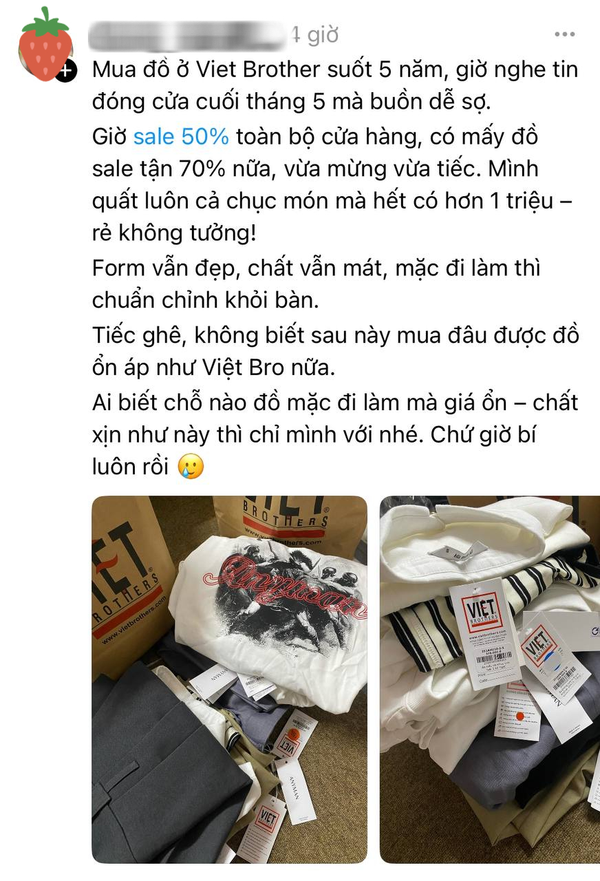Cõi mạng đồn brand thời trang Việt 22 năm tuổi đóng cửa: Dân tình xếp hàng dài mua đồ sale sập sàn trong nước mắt- Ảnh 7. Cõi mạng đồn brand thời trang Việt 22 năm tuổi đóng cửa: Dân tình xếp hàng dài mua đồ sale sập sàn trong nước mắt- Ảnh 7.