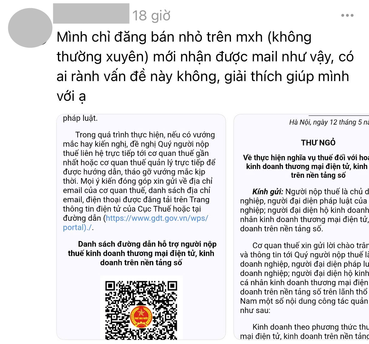 Nhận được mail của Cục Thuế kèm mã QR lúc 3h sáng: Cách nhận biết “hàng real” rất đơn giản- Ảnh 1. Nhận được mail của Cục Thuế kèm mã QR lúc 3h sáng: Cách nhận biết “hàng real” rất đơn giản- Ảnh 1.