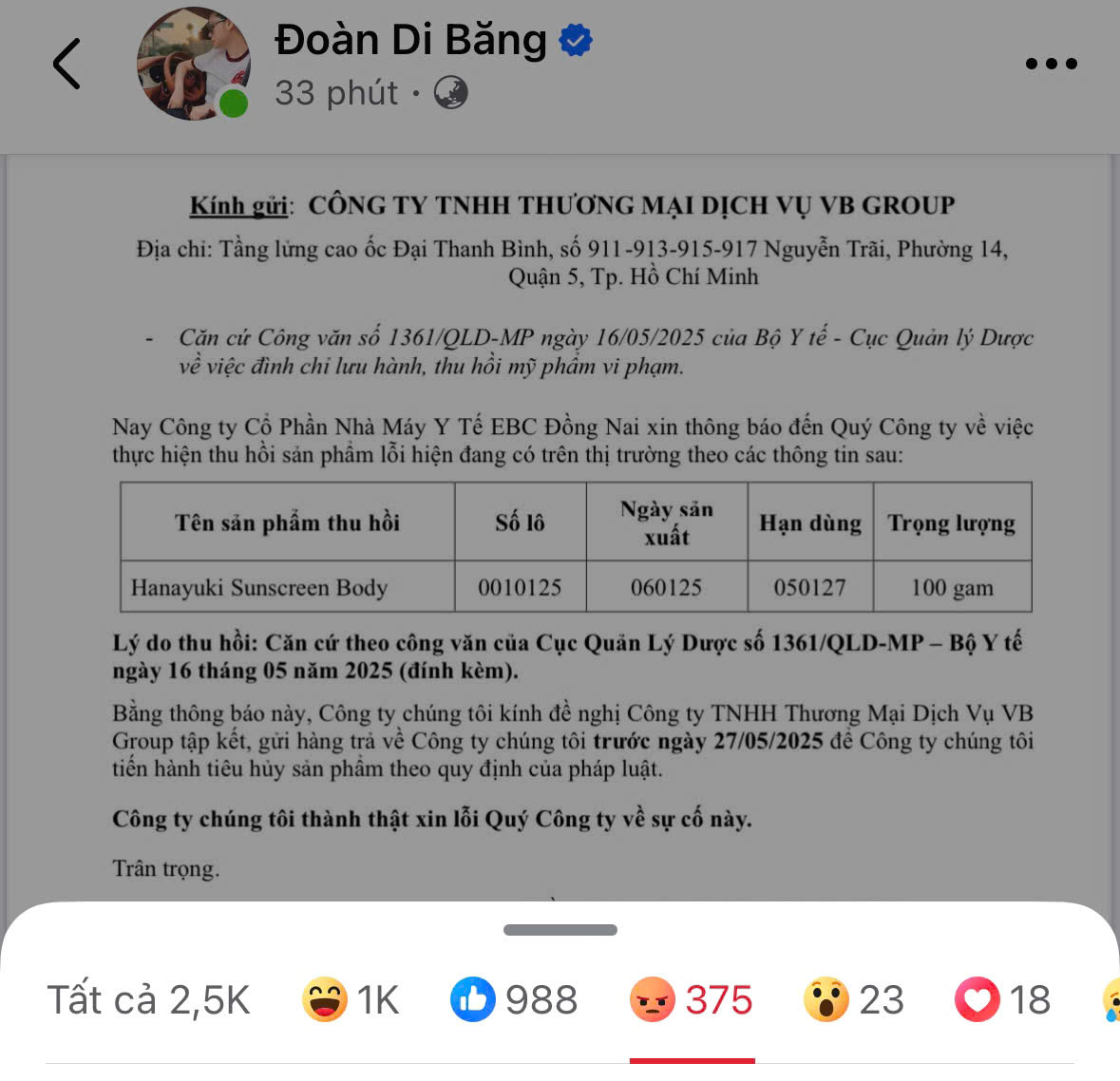 Vợ chồng Đoàn Di Băng công khai xin lỗi, nói bị thiệt hại: Phản ứng của netizen mới đáng bàn- Ảnh 4. Vợ chồng Đoàn Di Băng công khai xin lỗi, nói bị thiệt hại: Phản ứng của netizen mới đáng bàn- Ảnh 4.