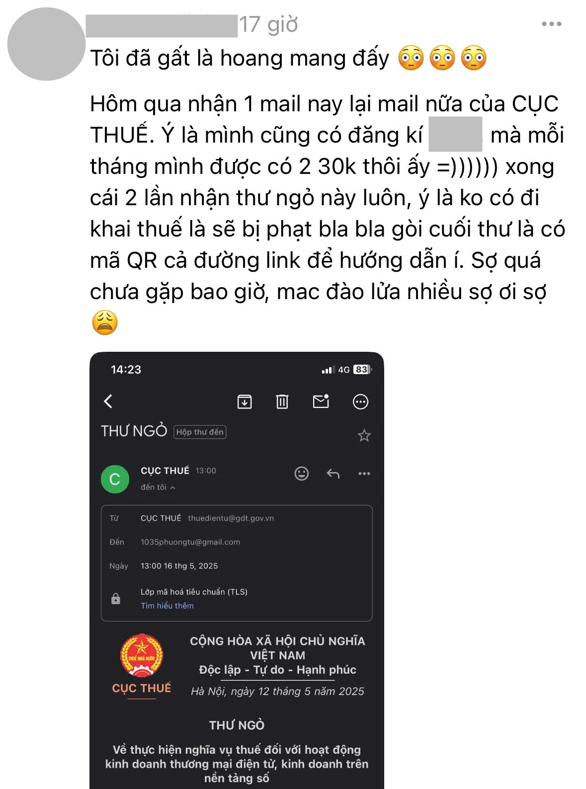 Nhận được mail của Cục Thuế kèm mã QR lúc 3h sáng: Cách nhận biết “hàng real” rất đơn giản- Ảnh 2. Nhận được mail của Cục Thuế kèm mã QR lúc 3h sáng: Cách nhận biết “hàng real” rất đơn giản- Ảnh 2.