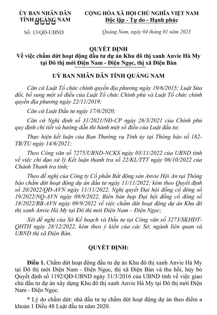 Hy vọng hồi sinh cho dự án “khủng” đã bị khai tử tại Quảng Nam vừa hé, Đầu tư I.P.A quyết tăng vốn lên quá bán tại Anvie Hội An- Ảnh 2. Hy vọng hồi sinh cho dự án “khủng” đã bị khai tử tại Quảng Nam vừa hé, Đầu tư I.P.A quyết tăng vốn lên quá bán tại Anvie Hội An- Ảnh 2.