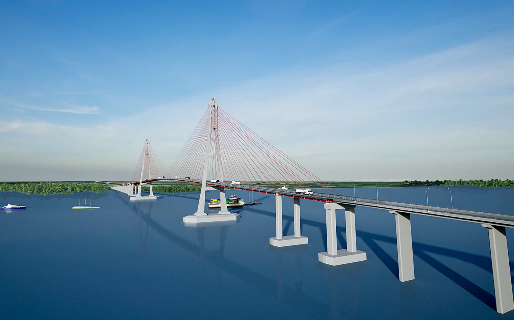 Cầu có trụ tháp cao bằng toà nhà 35 tầng, nhịp chính dài thứ 2 Việt Nam, sẽ rút ngắn 80 km đường từ Cà Mau tới TP.HCM- Ảnh 4. Cầu có trụ tháp cao bằng toà nhà 35 tầng, nhịp chính dài thứ 2 Việt Nam, sẽ rút ngắn 80 km đường từ Cà Mau tới TP.HCM- Ảnh 4.