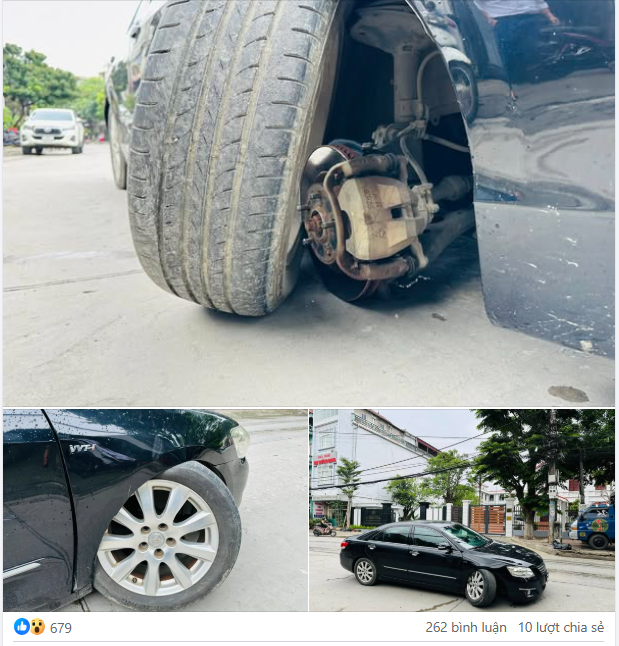 Xe Camry bất ngờ 'rụng' bánh giữa đường, dân mạng: Tài xế cũng có trách nhiệm, đừng chỉ trách thợ xe- Ảnh 1. Xe Camry bất ngờ 'rụng' bánh giữa đường, dân mạng: Tài xế cũng có trách nhiệm, đừng chỉ trách thợ xe- Ảnh 1.