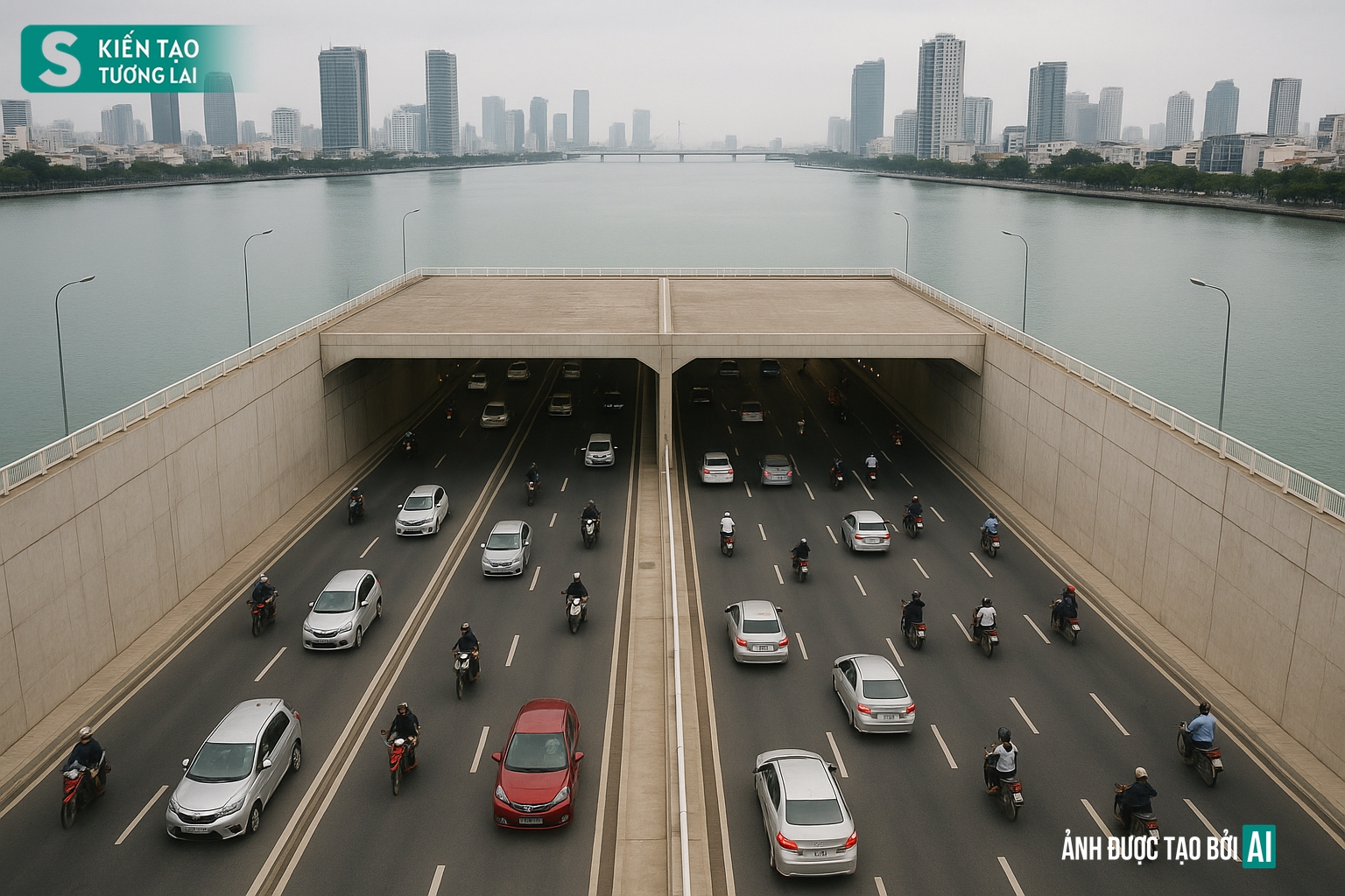 Hầm vượt sông nổi tiếng giúp TP biển hàng đầu Việt Nam thêm đẳng cấp: Dài 1,67 km, trị giá 6.880 tỷ đồng- Ảnh 2.