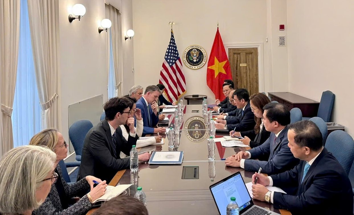 Vòng đàm phán thứ 2 về thương mại đối ứng Việt Nam - Hoa Kỳ đạt kết quả tích cực, tiếp tục tập trung đàm phán vào đầu tháng 6/2025- Ảnh 1. Vòng đàm phán thứ 2 về thương mại đối ứng Việt Nam - Hoa Kỳ đạt kết quả tích cực, tiếp tục tập trung đàm phán vào đầu tháng 6/2025- Ảnh 1.