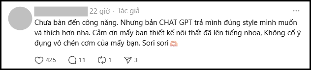 Chủ nhà lên tiếng vụ dùng ChatGPT thiết kế lại căn hộ trúng ý hơn bản vẽ từ kiến trúc sư gây tranh cãi dữ dội- Ảnh 4. Chủ nhà lên tiếng vụ dùng ChatGPT thiết kế lại căn hộ trúng ý hơn bản vẽ từ kiến trúc sư gây tranh cãi dữ dội- Ảnh 4.