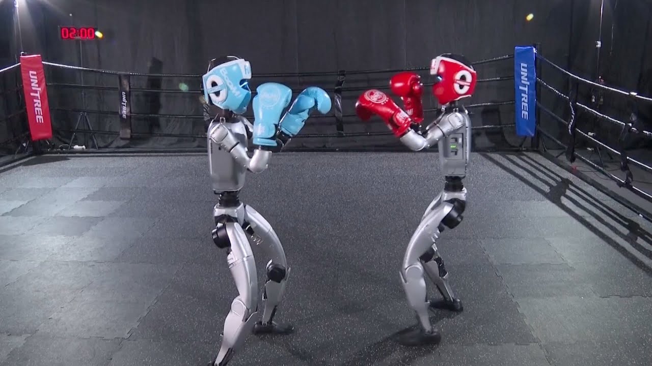Robot hình người hăng say tập luyện trên võ đài, tung cú đấm như võ sĩ- Ảnh 1. Robot hình người hăng say tập luyện trên võ đài, tung cú đấm như võ sĩ- Ảnh 1.