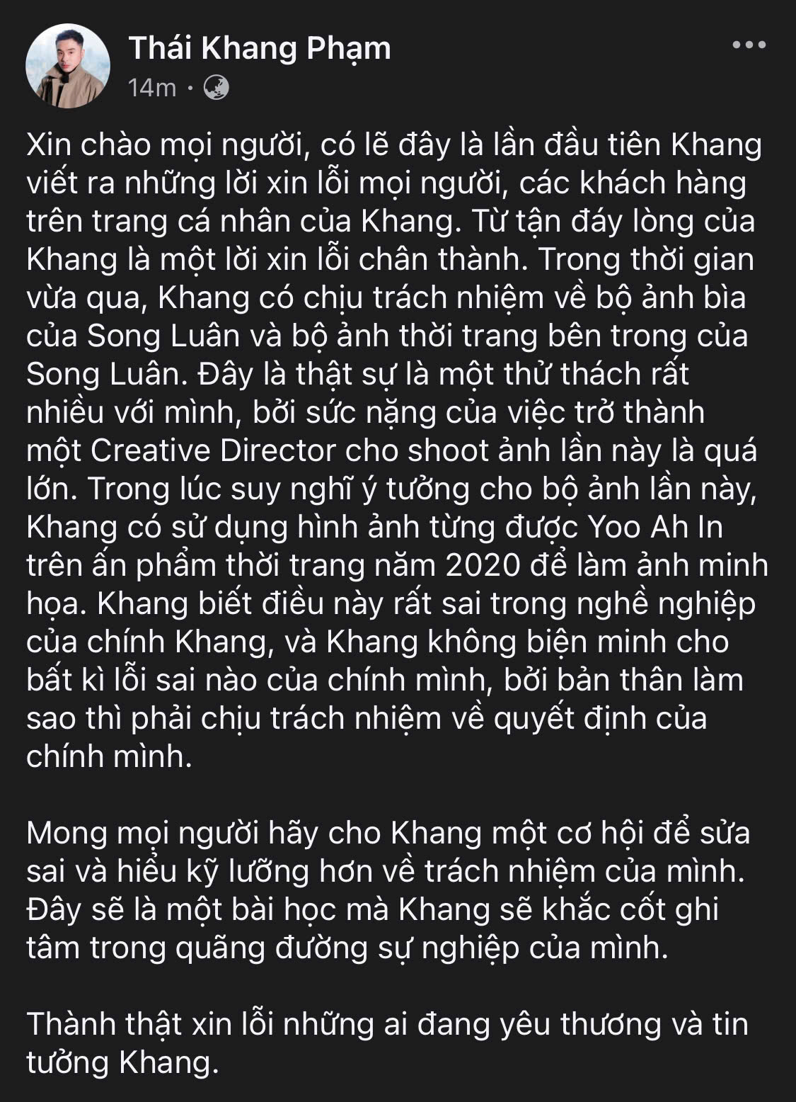 Giám đốc sáng tạo cho bộ ảnh bị tố đạo nhái của Song Luân xin lỗi- Ảnh 2.