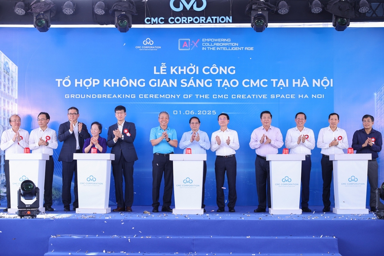 Thủ tướng Phạm Minh Chính dự khởi công Tổ hợp không gian sáng tạo CMC- Ảnh 4. Thủ tướng Phạm Minh Chính dự khởi công Tổ hợp không gian sáng tạo CMC- Ảnh 4.