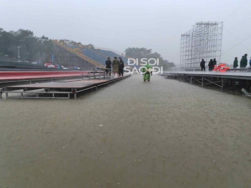 NÓNG: Sân khấu Chung kết Hoa hậu Việt Nam 2024 tại Huế bị tháo dỡ, cảnh tượng hiện tại gây hoang mang- Ảnh 6.