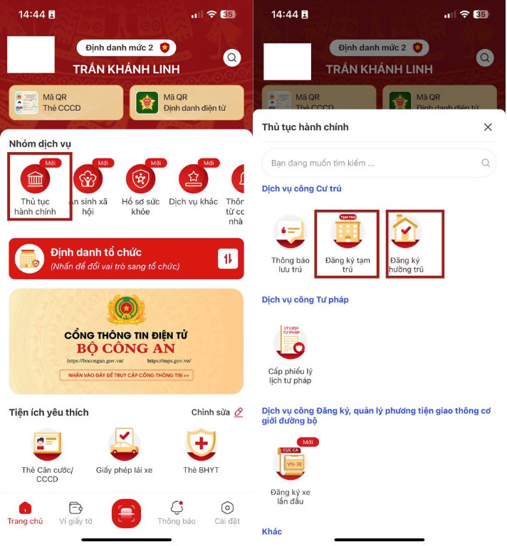 Cách tự đăng ký thường trú, tạm trú online ngay trên ứng dụng VNeID- Ảnh 1. Cách tự đăng ký thường trú, tạm trú online ngay trên ứng dụng VNeID- Ảnh 1.