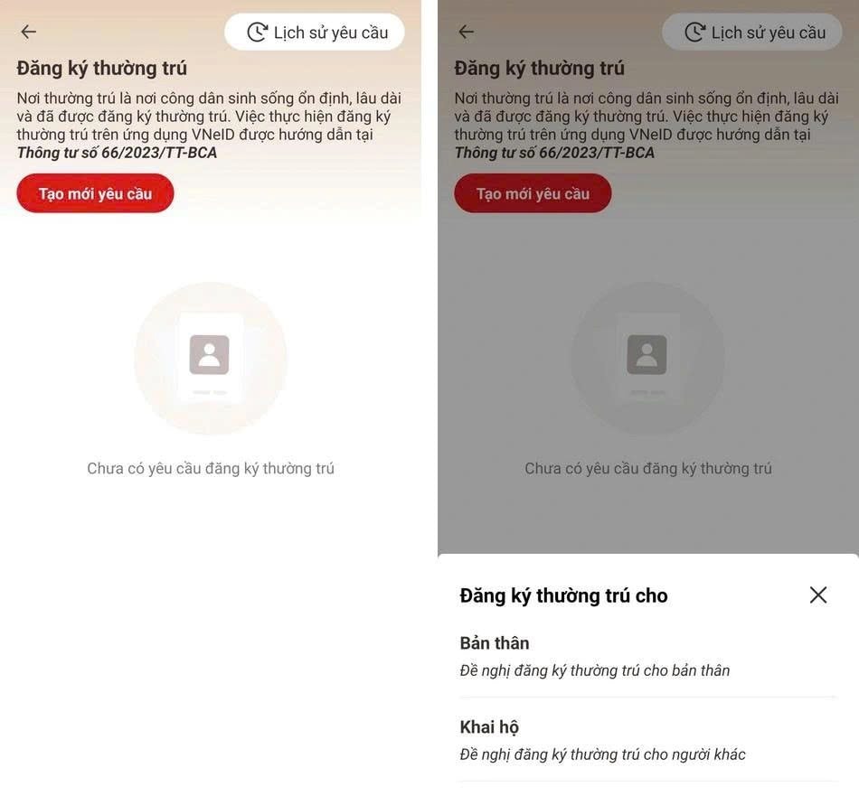 Cách tự đăng ký thường trú, tạm trú online ngay trên ứng dụng VNeID- Ảnh 2. Cách tự đăng ký thường trú, tạm trú online ngay trên ứng dụng VNeID- Ảnh 2.
