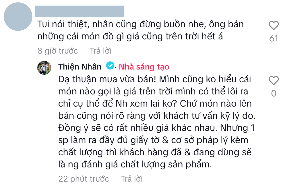 Lùm xùm sầu riêng mini giá 150k của Hoàng Anh Panda: Phát ngôn Lùm xùm sầu riêng mini giá 150k của Hoàng Anh Panda: Phát ngôn